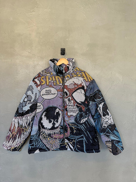 Venom Spider-Man Jacquard Puffer Jacket
